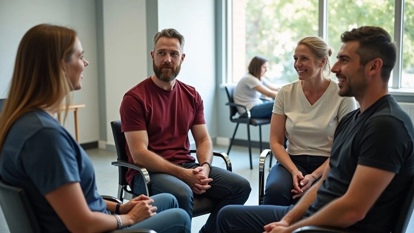 Veterans participating in a supportive group session for a range of mental health conditions covered under DVA’s Non-Liability Health Care (NLHC) program.