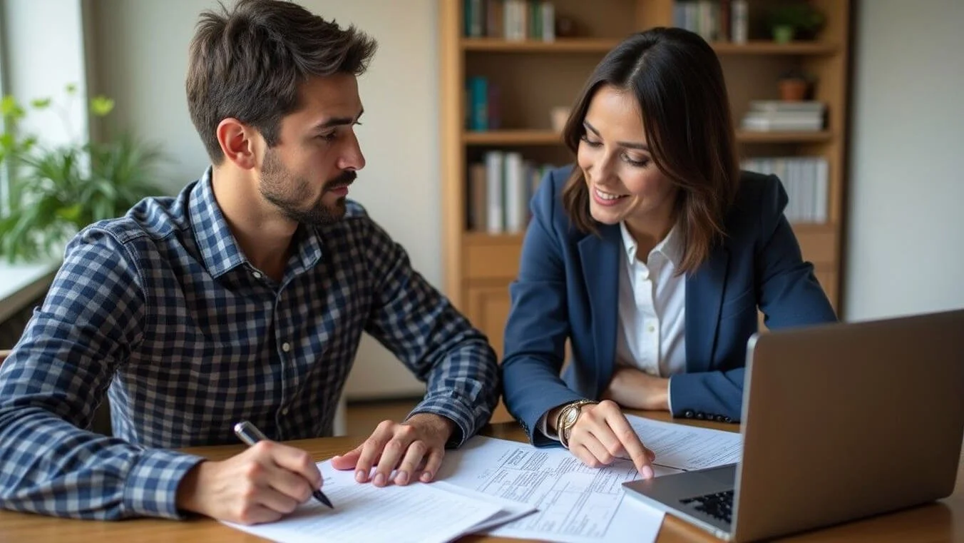A veteran meeting with a DVA claim specialist to discuss financial hardship and support options.