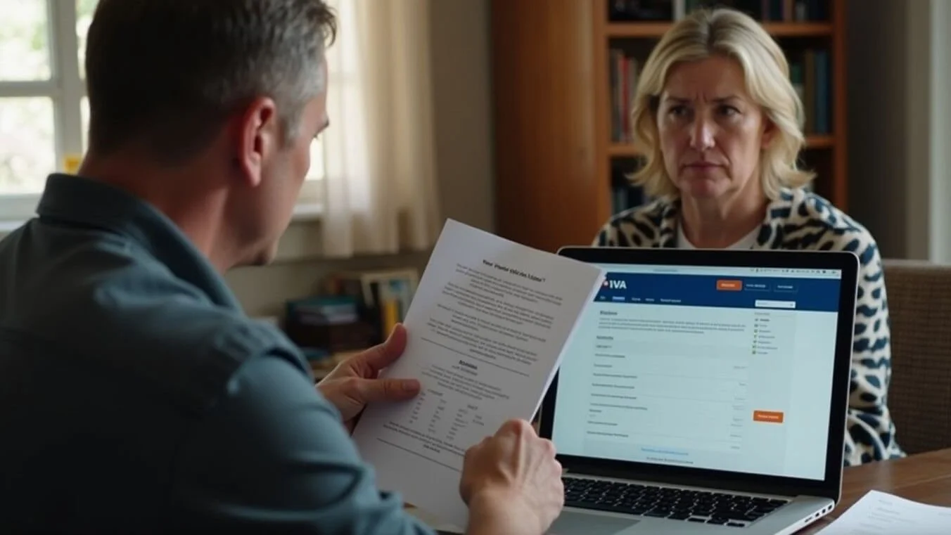 Veteran struggling with paperwork during a DVA claim application process.