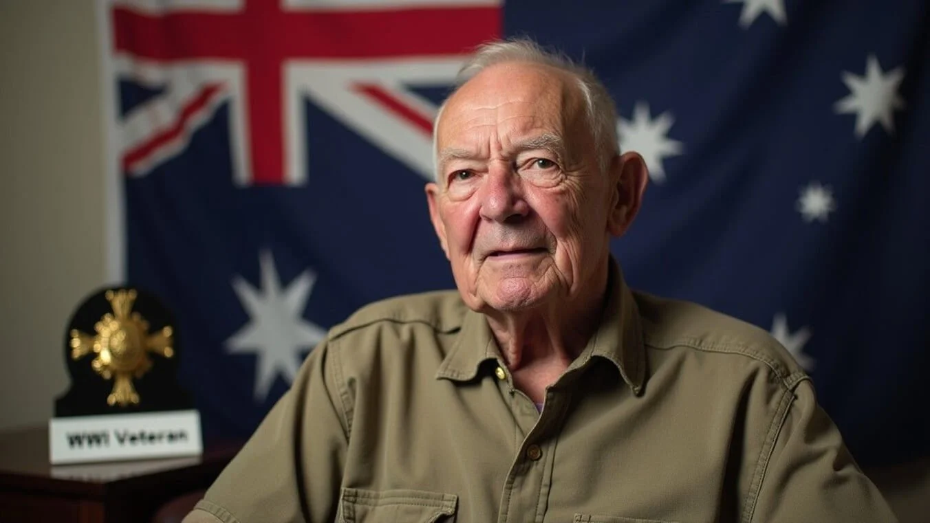 A World War II veteran aged 70 or over, symbolising eligibility for the Veteran Orange Card.