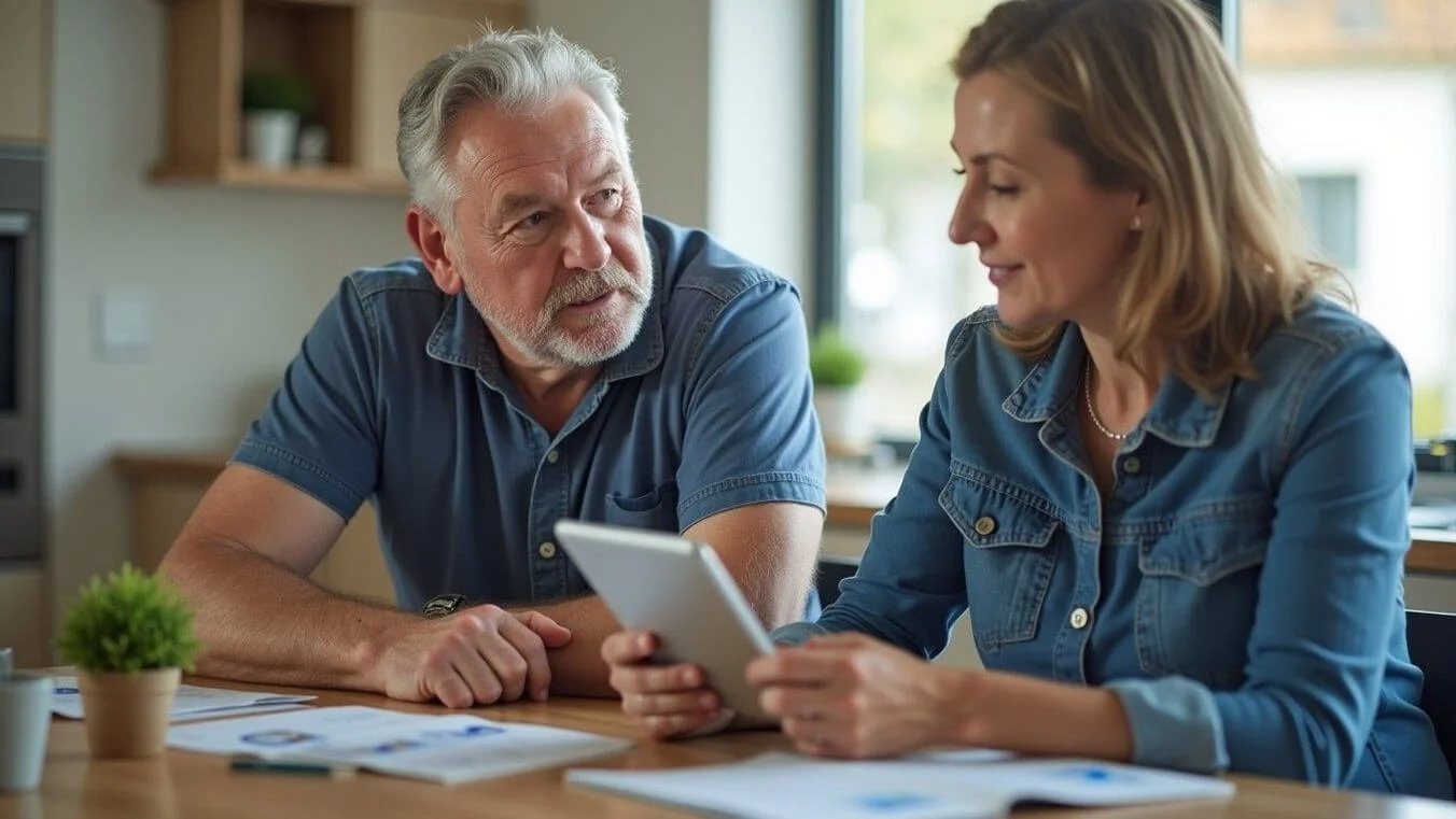 Veteran coordinating aged care services using digital tools from home.