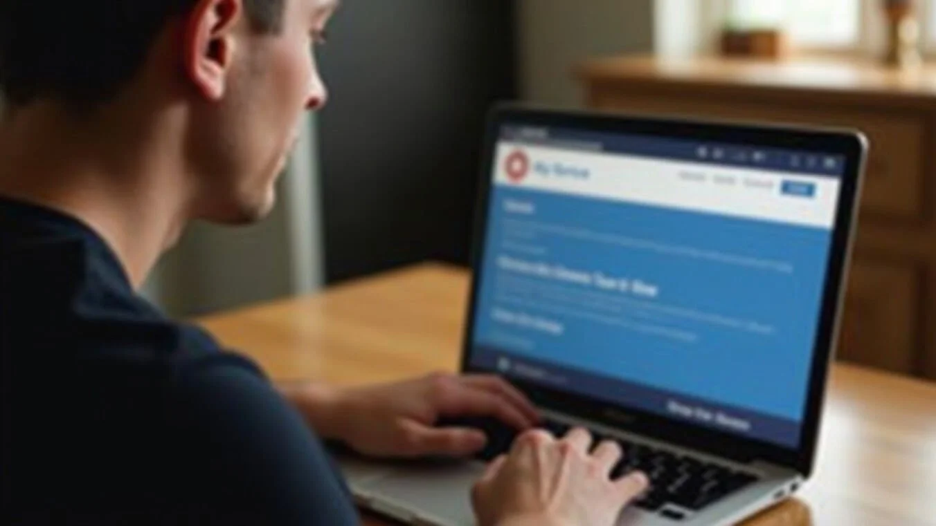 Veteran using the DVA MyService portal to complete a veteran card eligibility claim online.
