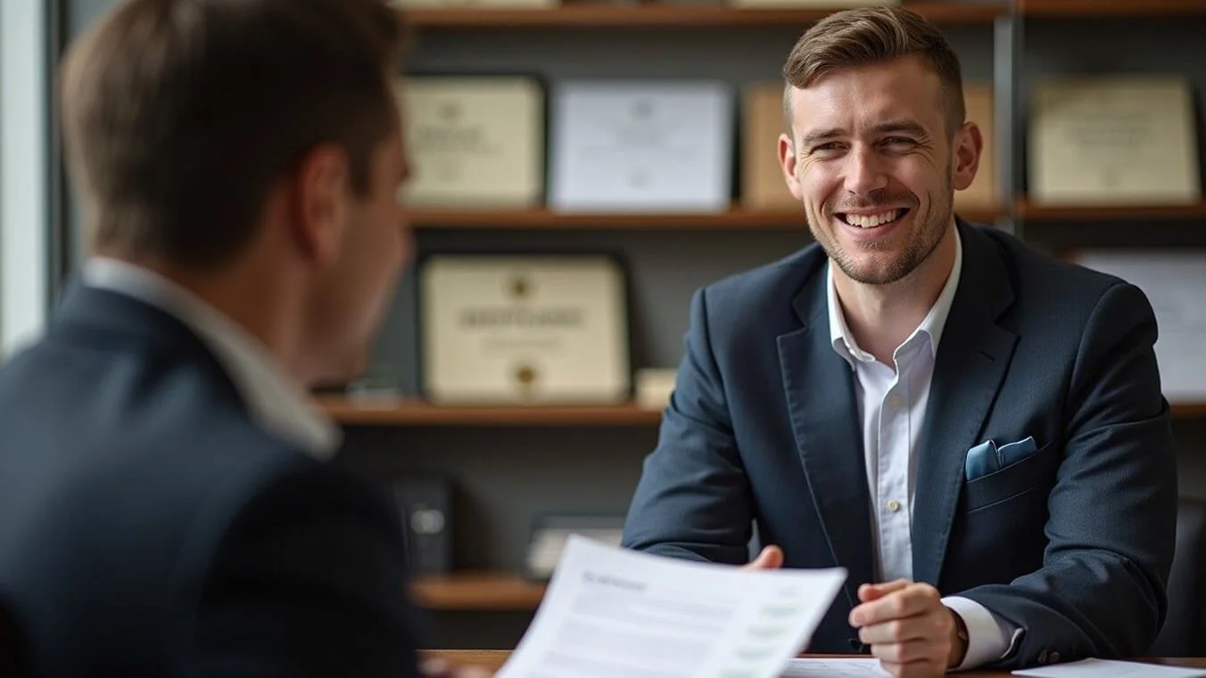 A lawyer discusses an ADF abuse compensation appeal with a veteran, ensuring strong legal support for their case.
