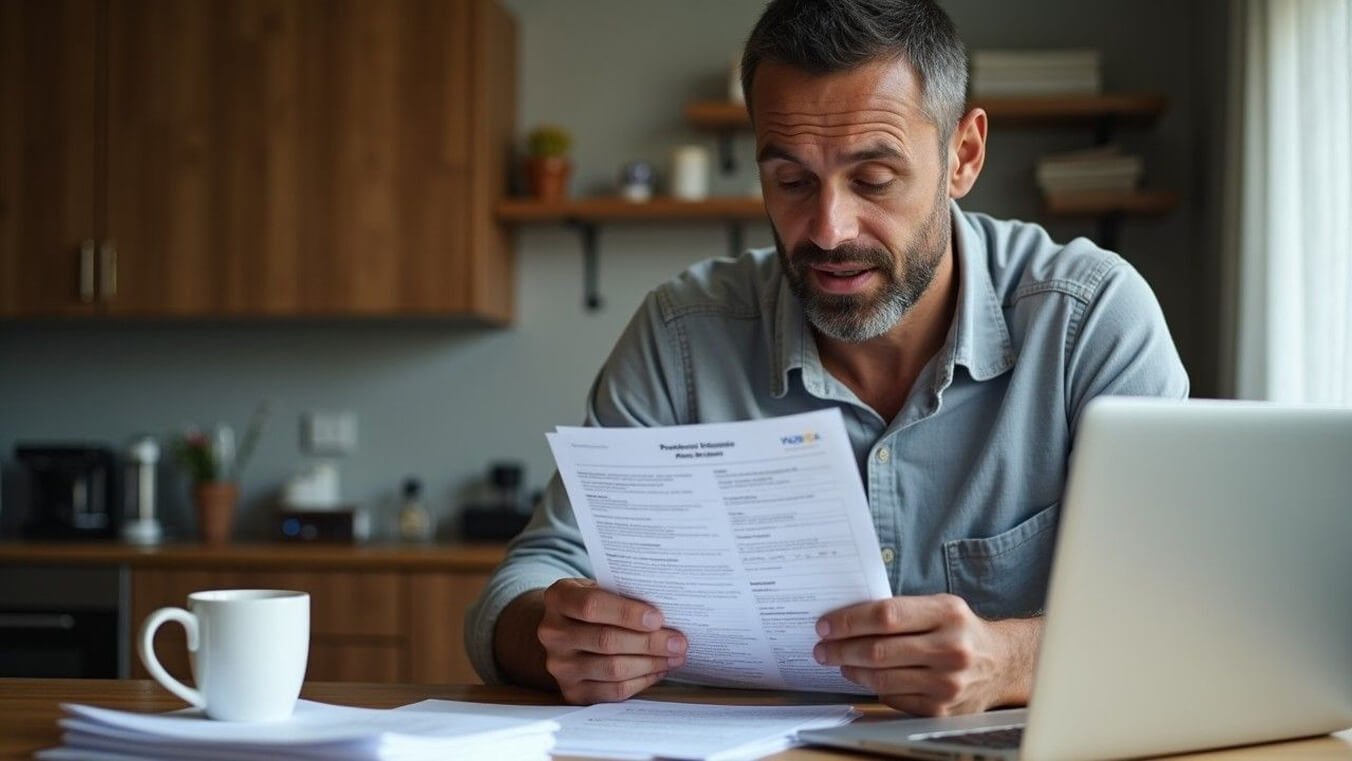 A veteran reviews his DVA Permanent Impairment Assessment Form at home, ensuring all details are correct.