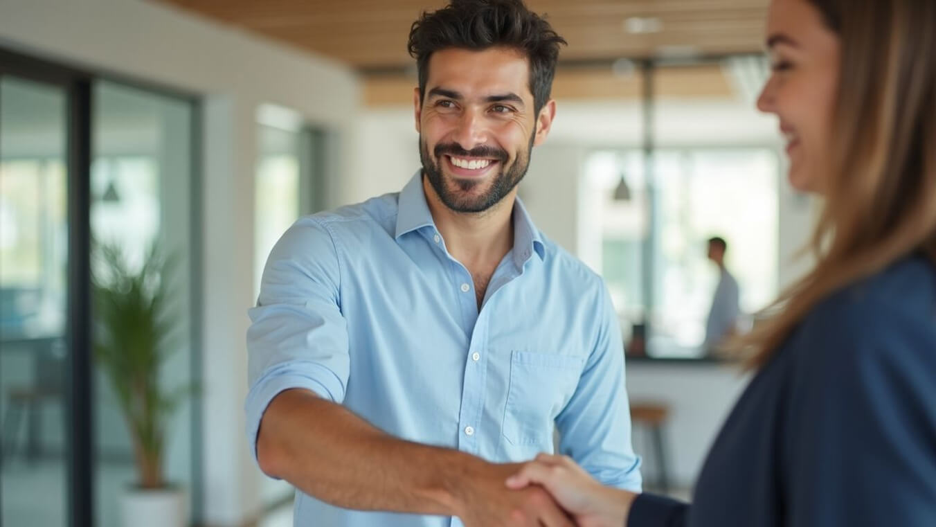 A young veteran meeting a DVA claims consultant for professional support beyond charity programs.
