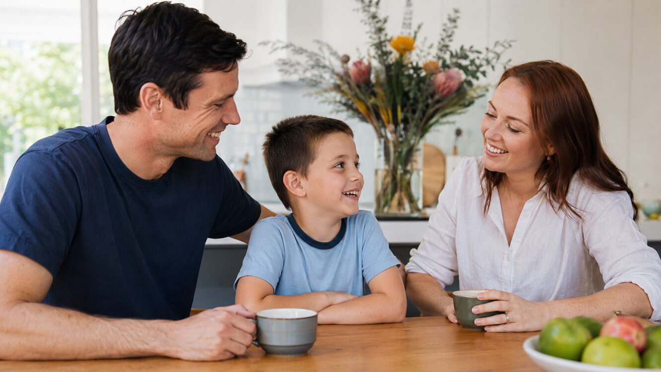 Young veteran family at home reflecting the wellbeing focus of DVA family counselling services. 