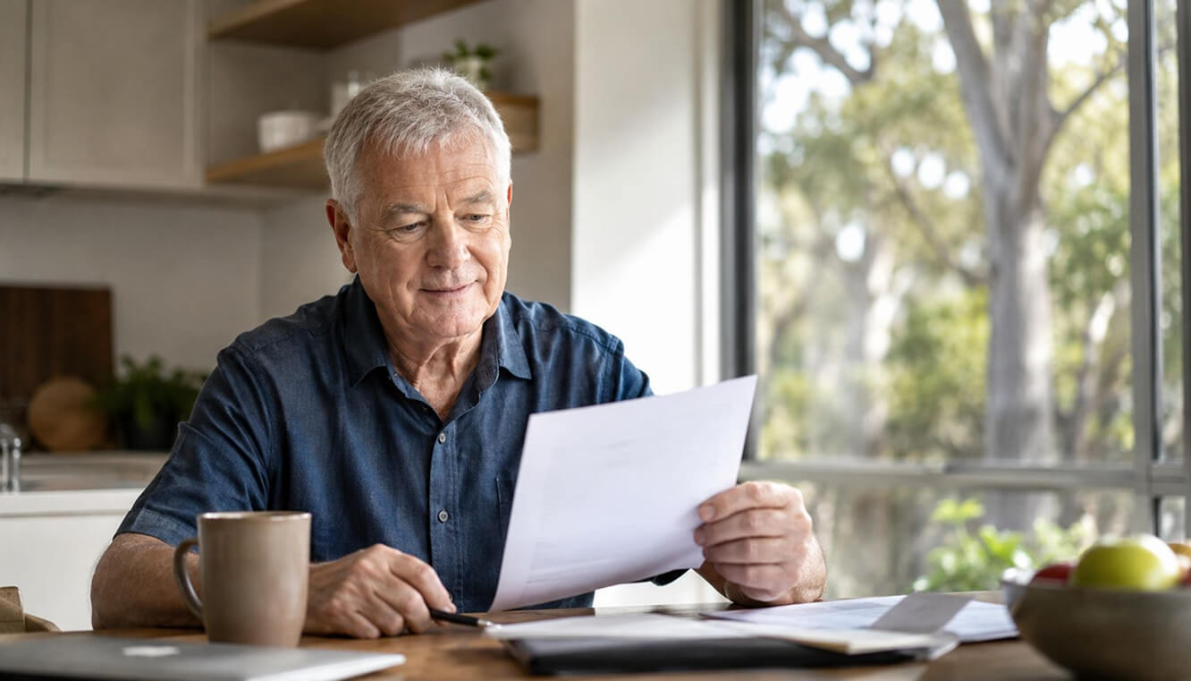 Senior Australian veteran checking Commonwealth Seniors Health Card eligibility through DVA.