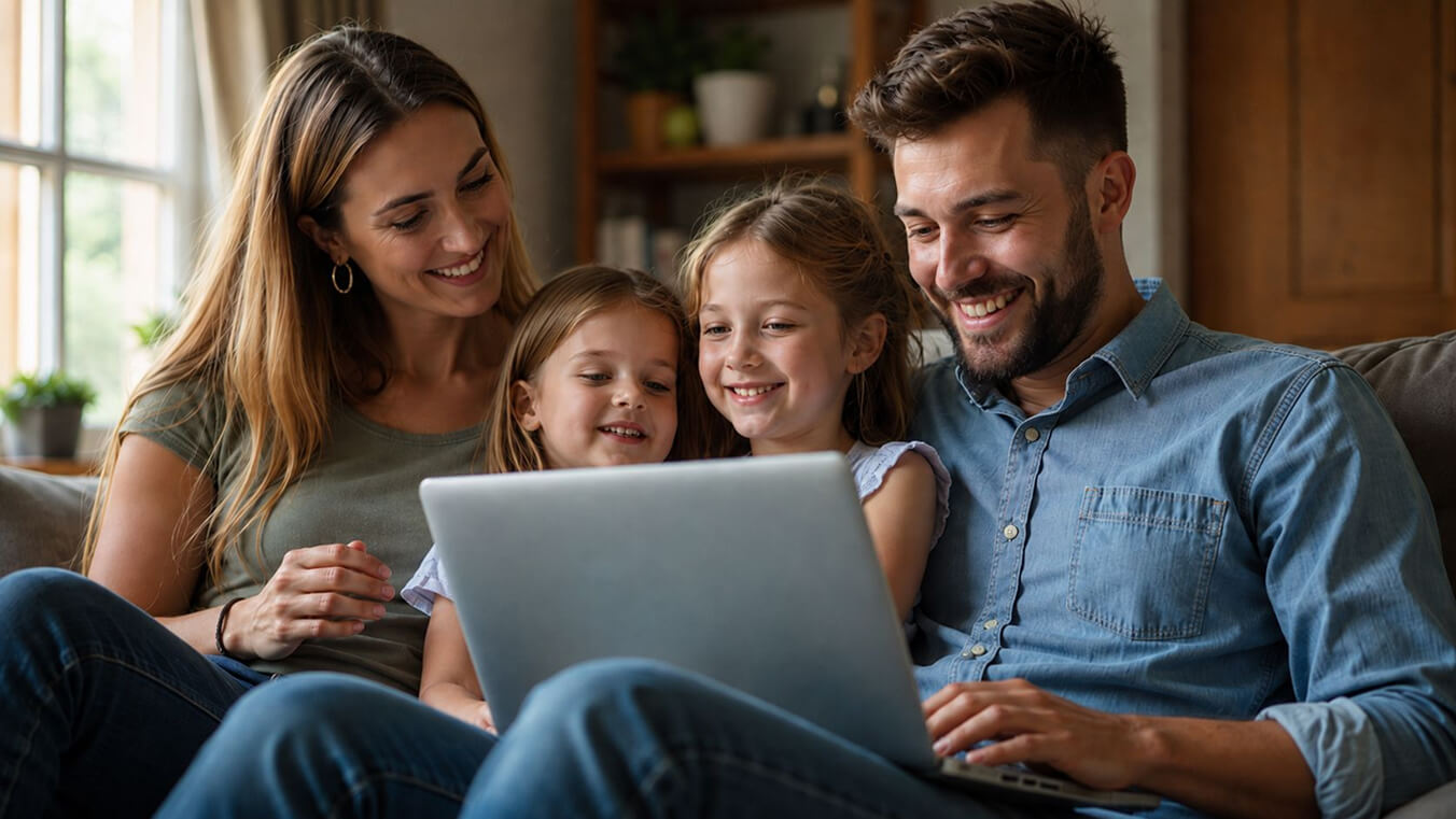 Veteran and family reviewing the DVA claims timeframe together on a laptop at home.
