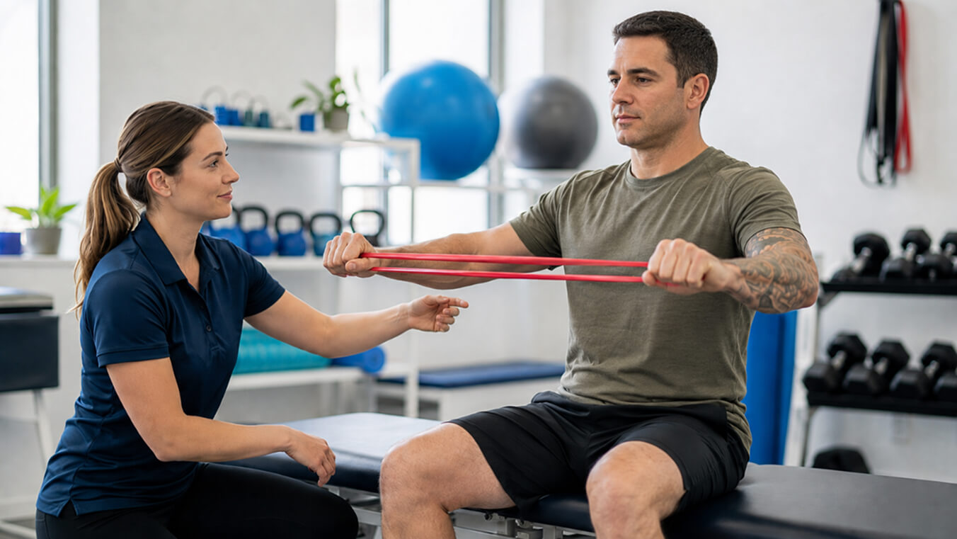 Veteran using DVA-funded exercise physiology to manage chronic pain.