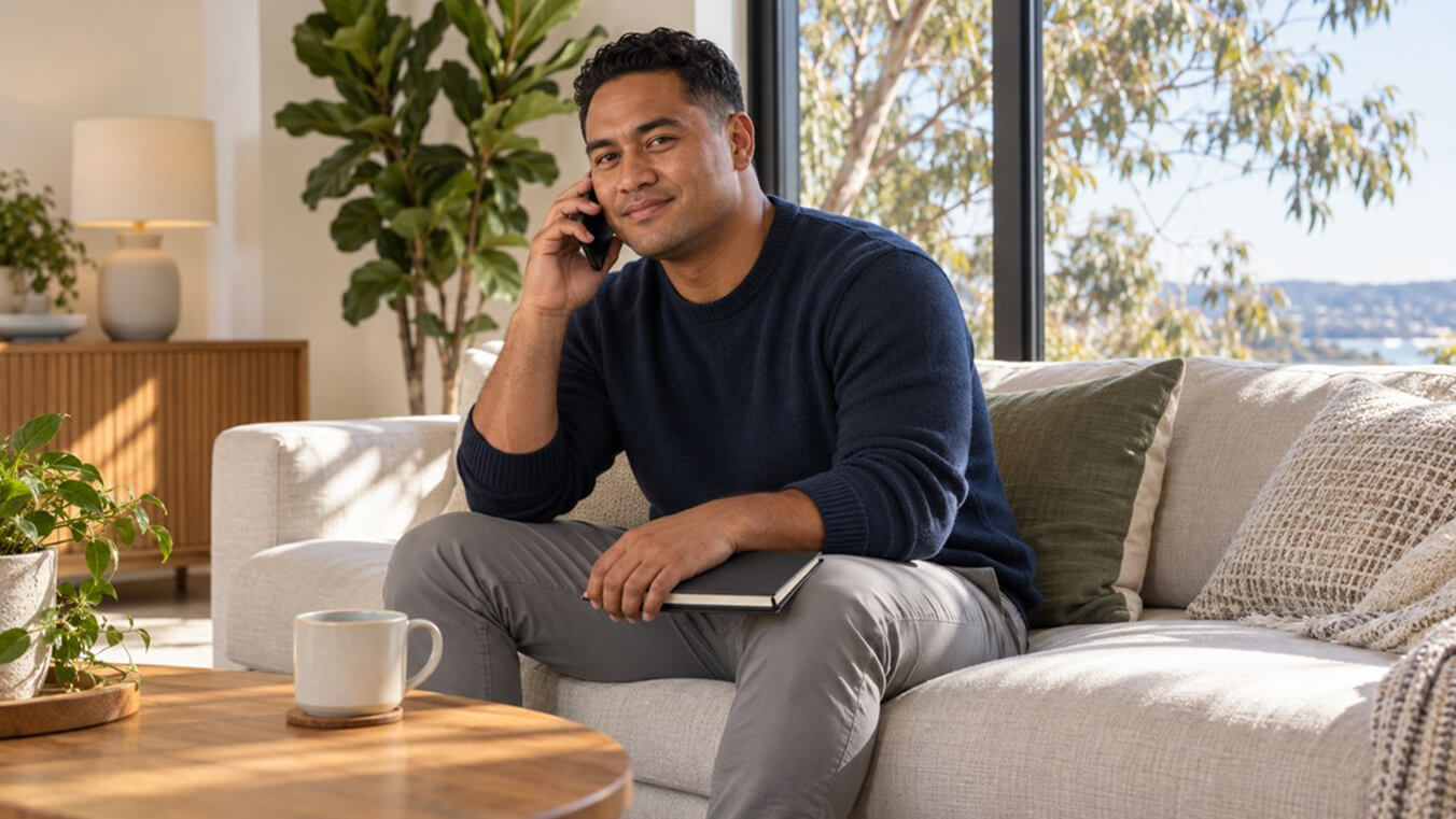 Veteran at home making a phone call, a first step in support for veterans with PTSD
