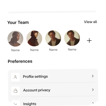 Your team card