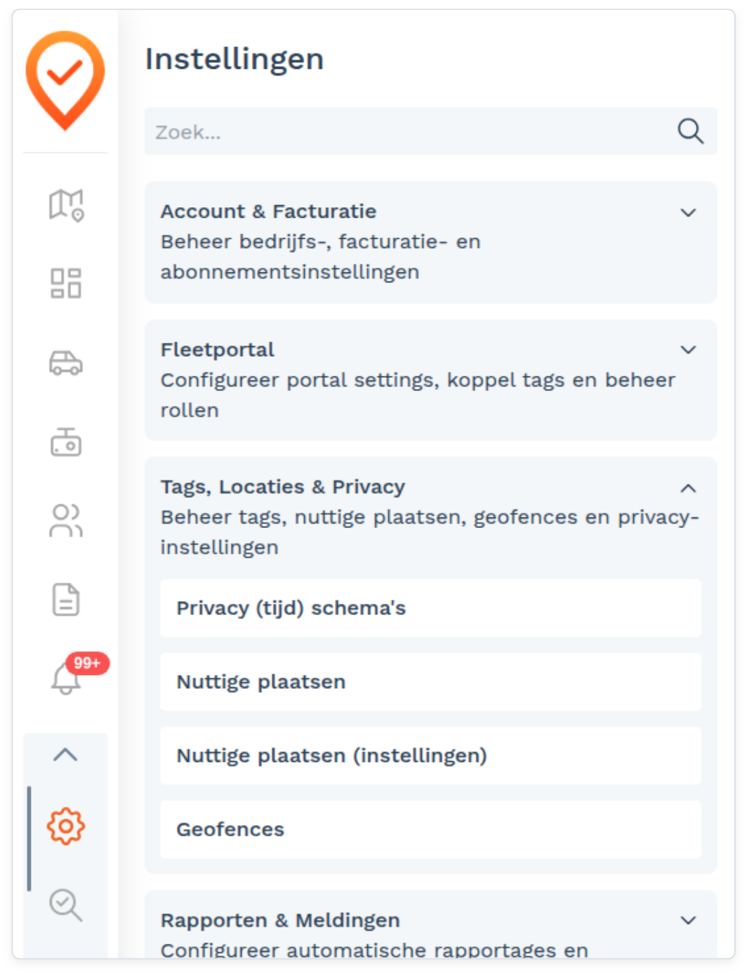 Nuttige plaatsen (POI's): Starten met Nuttige plaatsen (POI's) (screenshot uit de handleiding, pagina 110)
