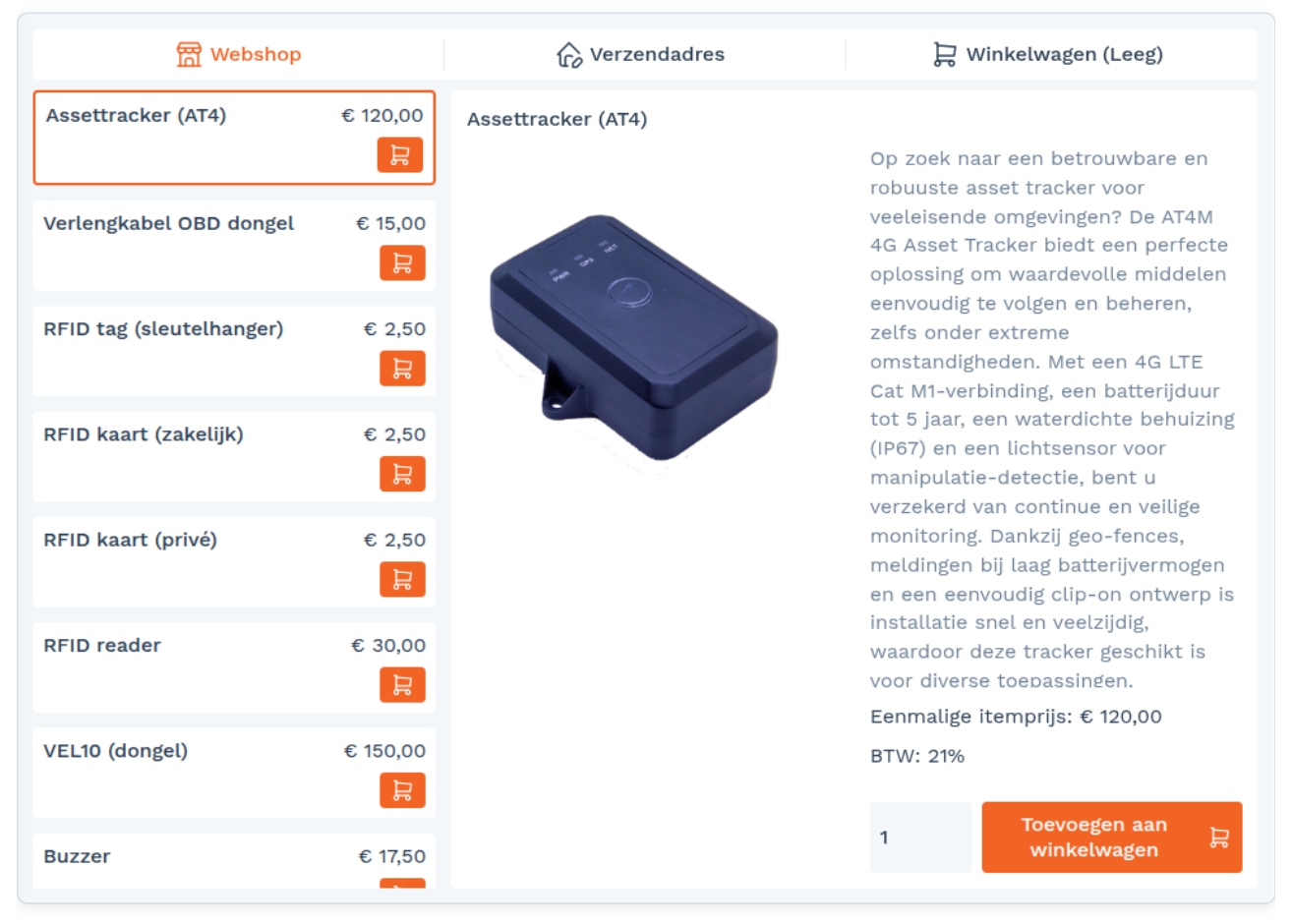 Mijn omgeving: Webshop (screenshot uit de handleiding, pagina 148)