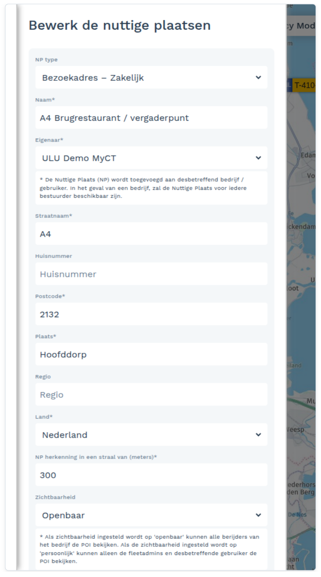 Nuttige plaatsen (POI's): Een nuttige plaats bewerken of verwijderen (screenshot uit de handleiding, pagina 120)