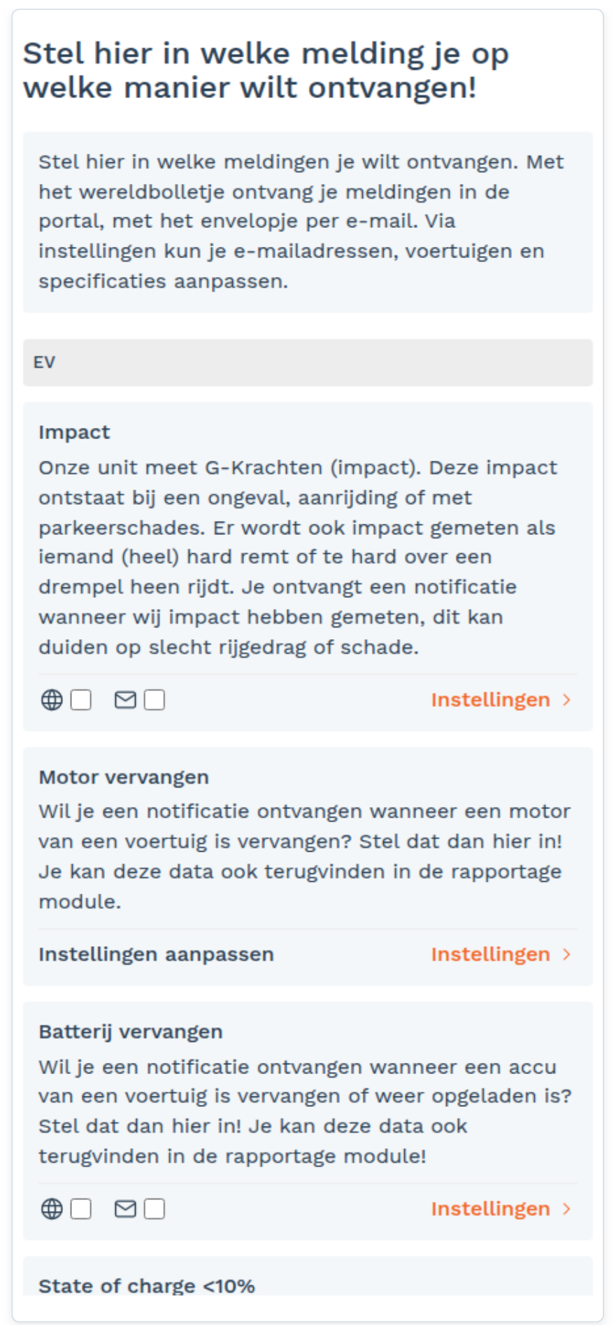 Meldingen: Instellen welke meldingen je ontvangt (screenshot uit de handleiding, pagina 83)
