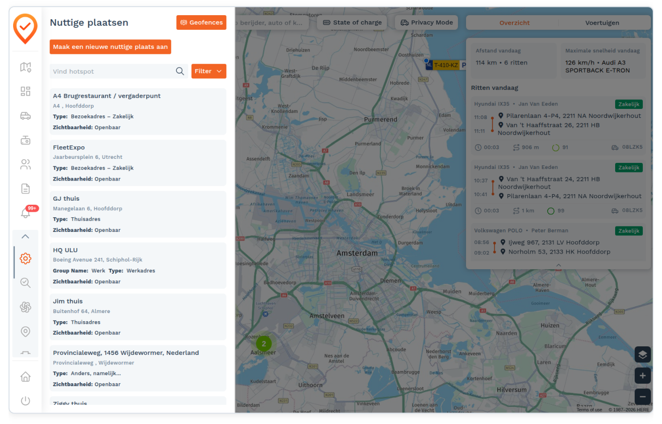 Nuttige plaatsen (POI's): Het scherm in één oogopslag (screenshot uit de handleiding, pagina 111)