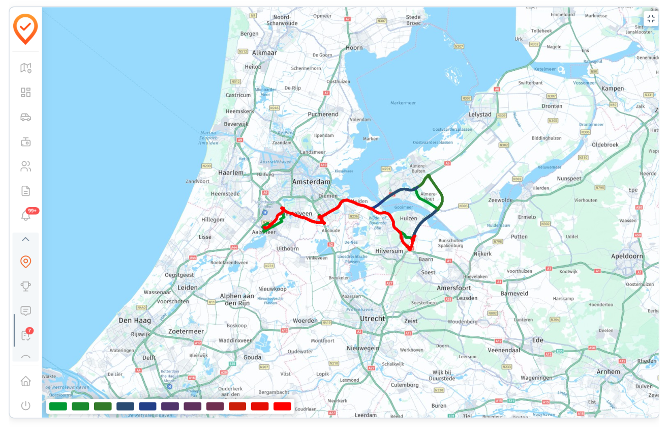 Locations (rijlocaties): De heatmap lezen (screenshot uit de handleiding, pagina 106)
