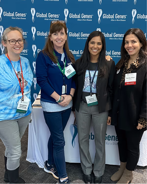 Nasha with Jacqueline Steinberg, Megan O’Boyle and Sunitha Malepati at Global Genes