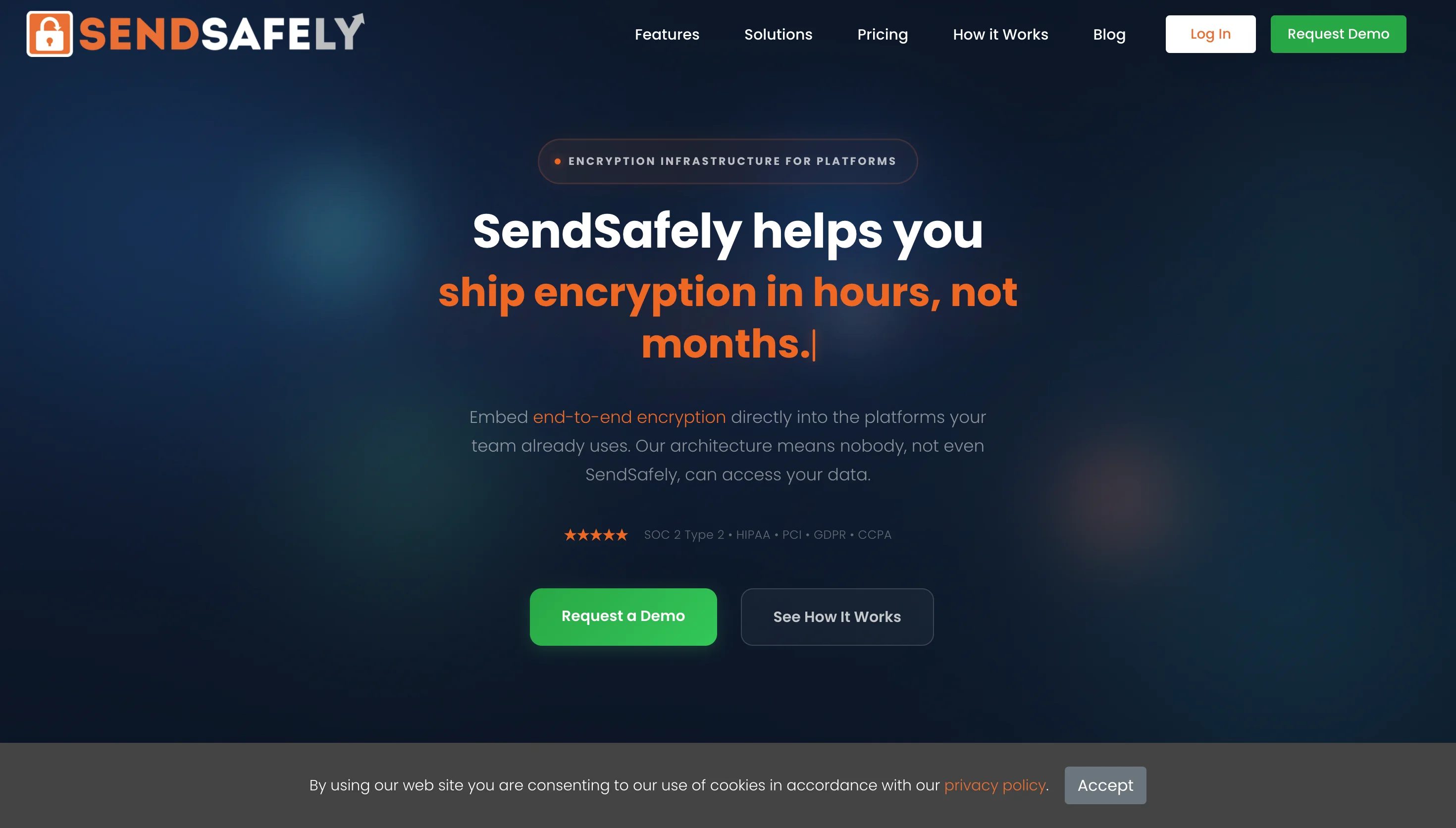 SendSafely homepage screenshot for email encryption tools