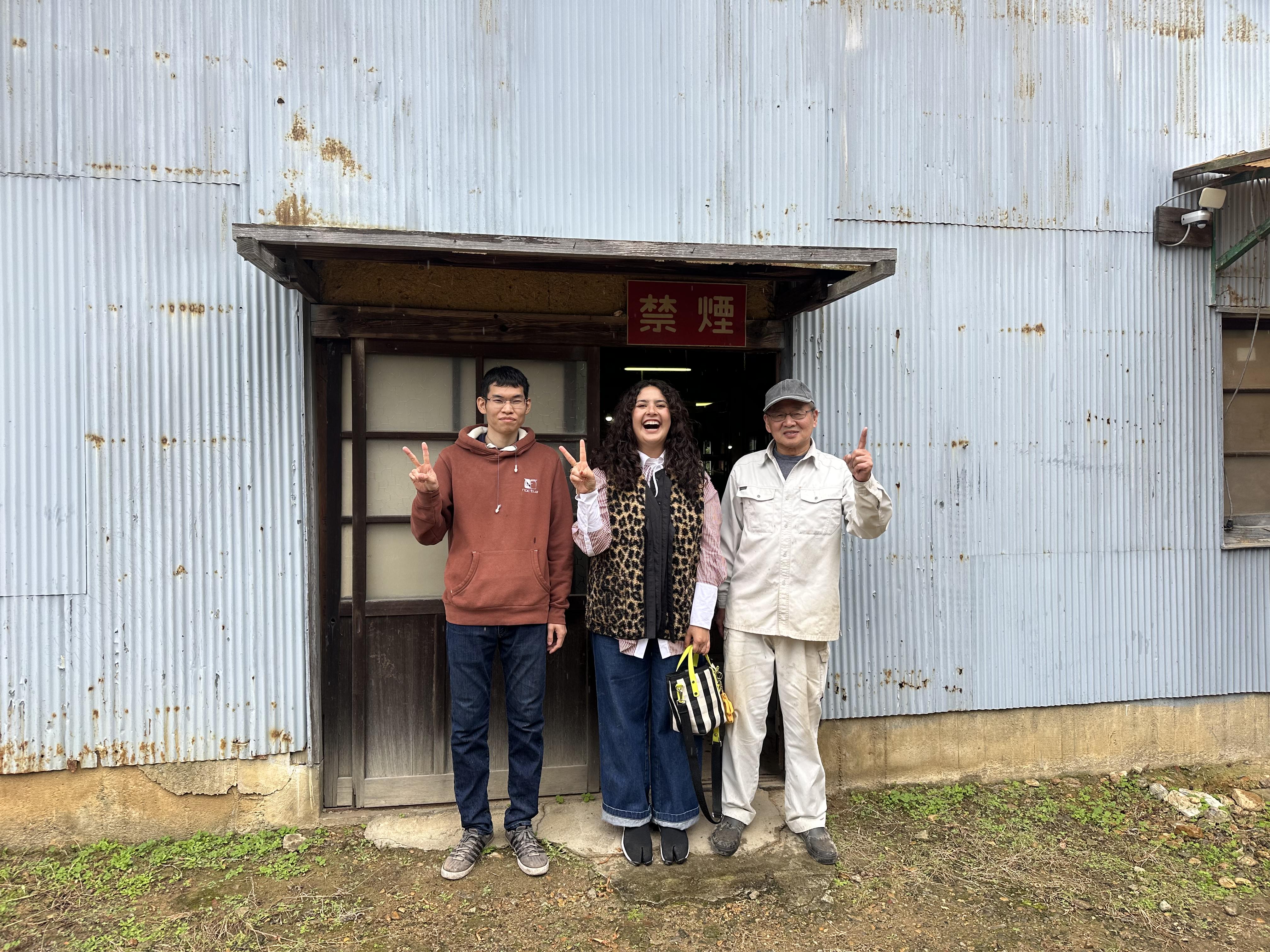 Melanie visiting with Michihamono toolmakers, 2024.