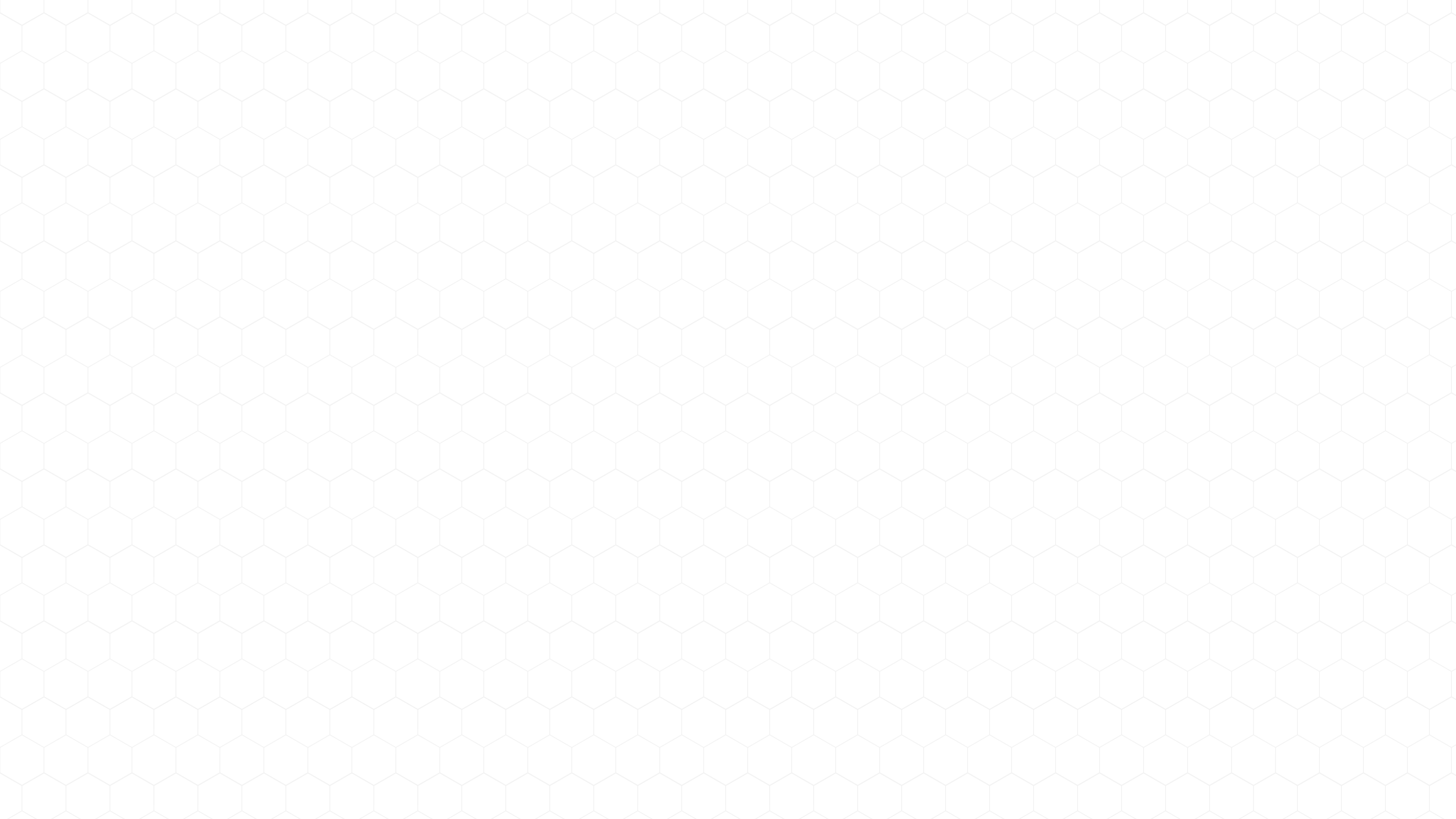 Black background with a repeating pattern of white outlined hexagons.