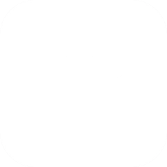 White icon of a screw with a flat head inside a rounded square with a white border.