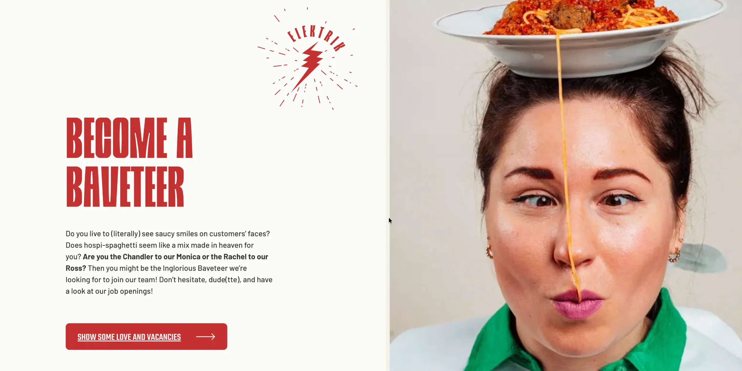 Screenshot of one of the webpages of Bavet showing some text and an image.