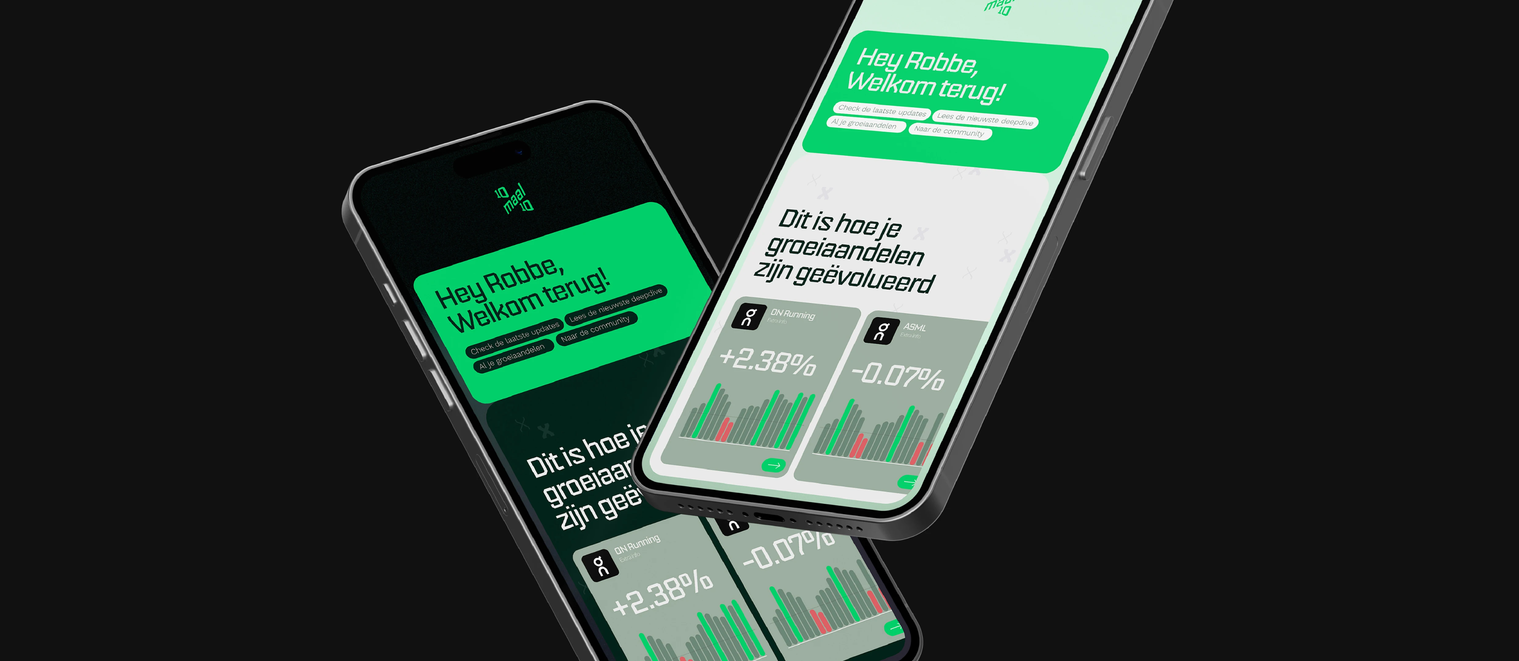 Newletter banner in 10maal10 branding with Robbe (MP) up front.