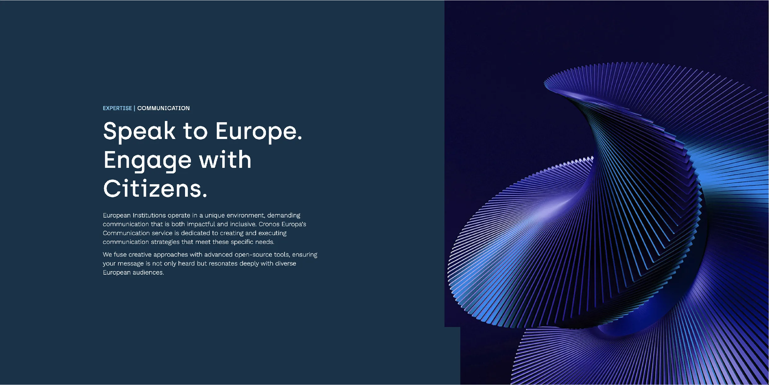 Screenshot of one of the webpages of Cronos Europa displaying an image with some text next to it.