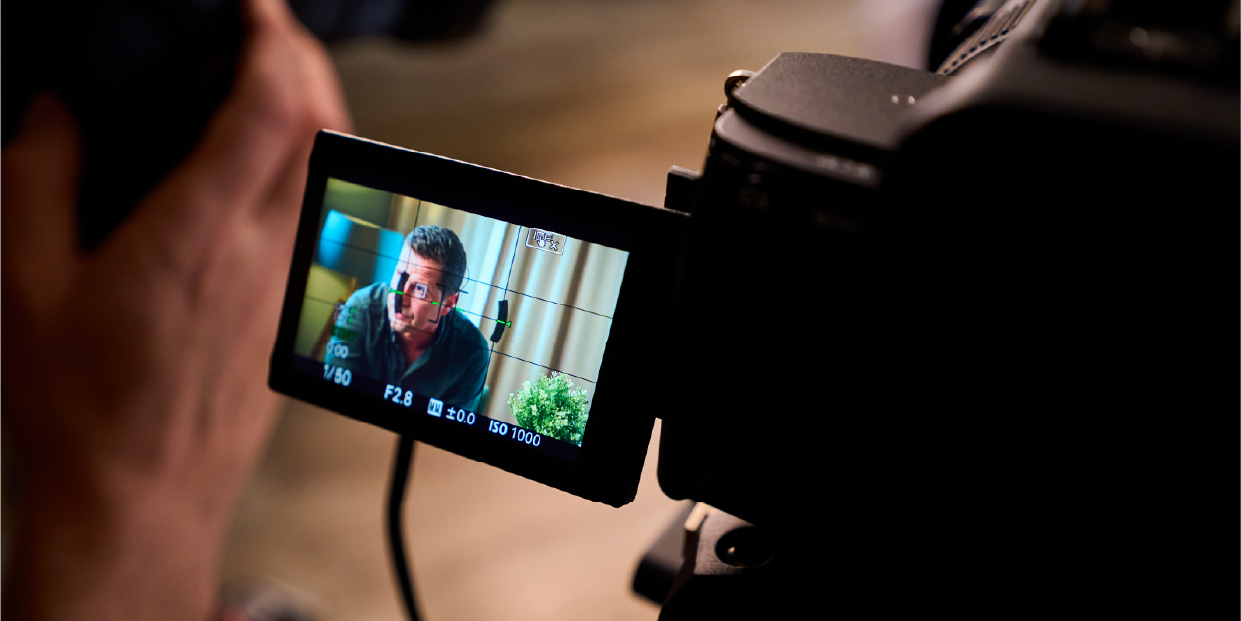 Behind the scenes shot of a camera during filming some content for RoboRana.