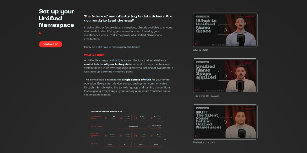 Screenshot iof a case page on the Coretecs website UNS page