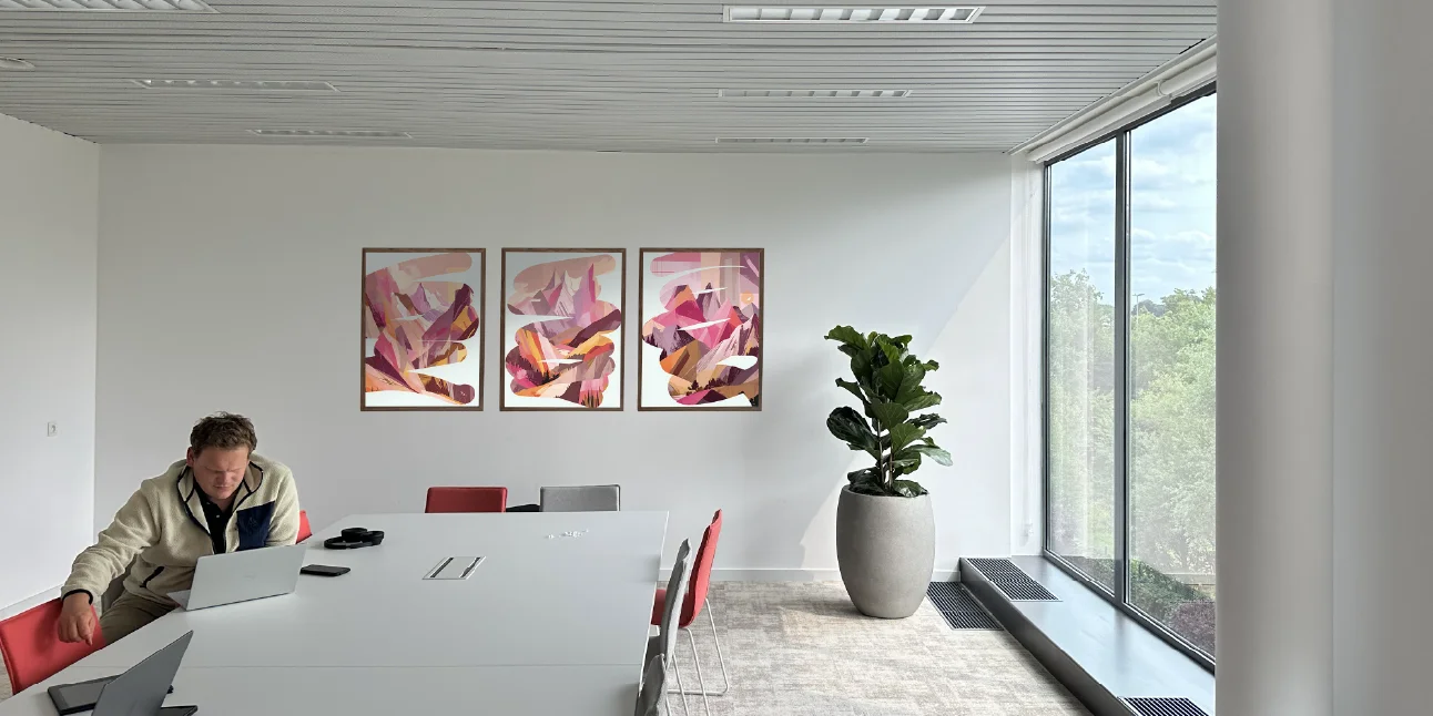 Photo of an eri meeting rooms with 3 posters.