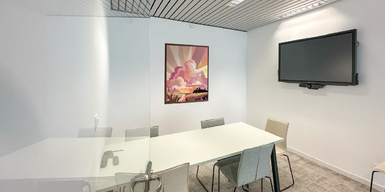 Photo of an eri meeting rooms with 1 poster.