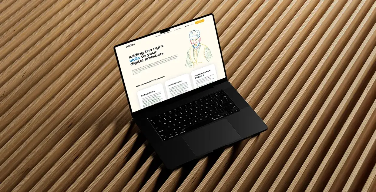 Mockup of the addon 'our approach' of their website.