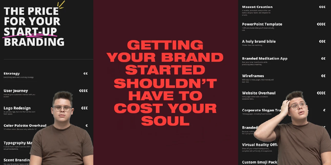 Still shots form one of the Unmute You way of working video's showcasing how building brands doens't have to be expenseive.