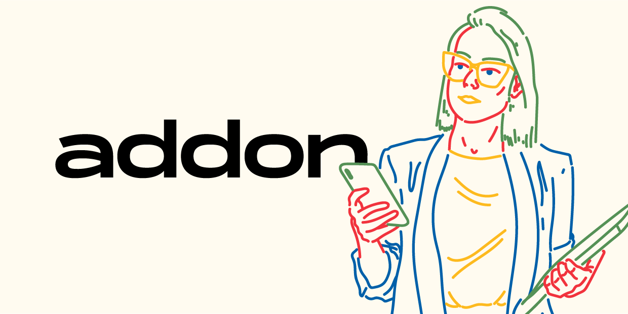 Addon visual with the logo and an illustraton.