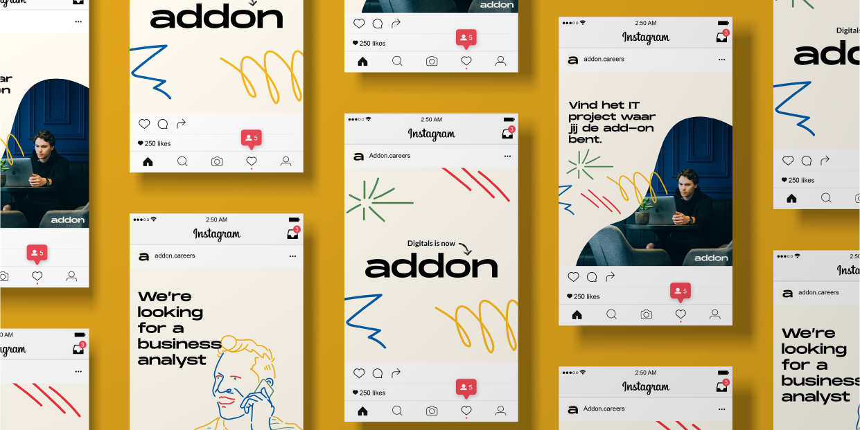 Grid of addon visuals with the logo, text and an illustraton.
