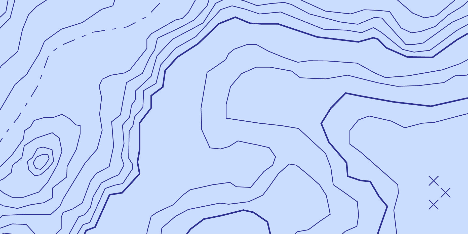 Abstract light blue background with dark blue topographic contour lines forming a map-like pattern.