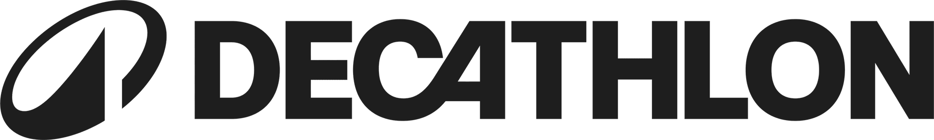 Decathlon brand logo in bold black letters with a stylized 'D' symbol on the left.