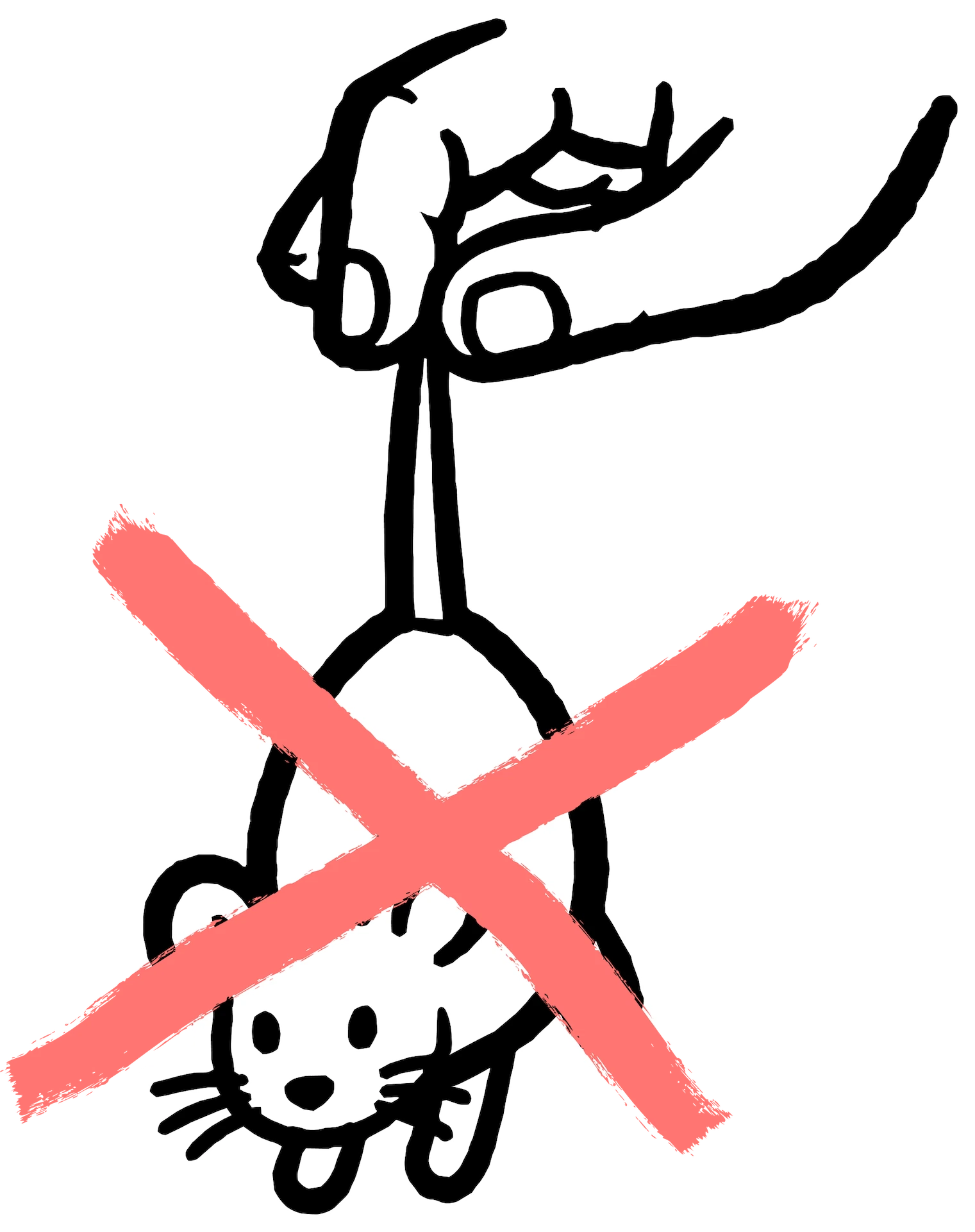 Souris avec une croix rouge