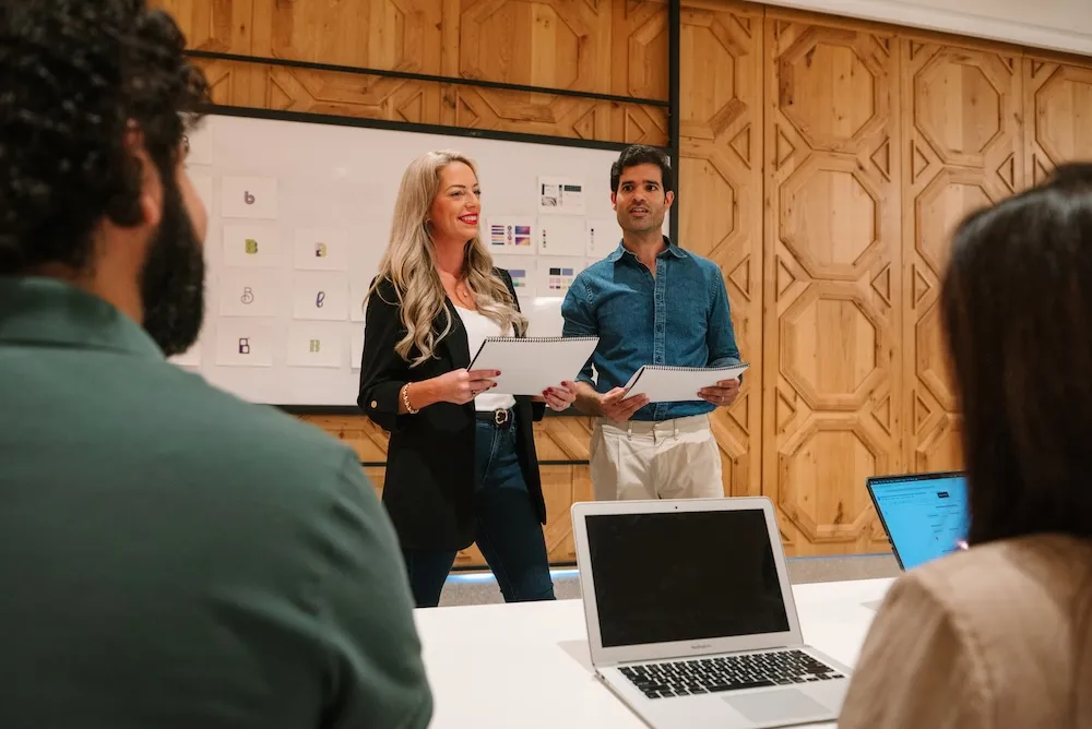 Barrena Branding team presenting a strategy session