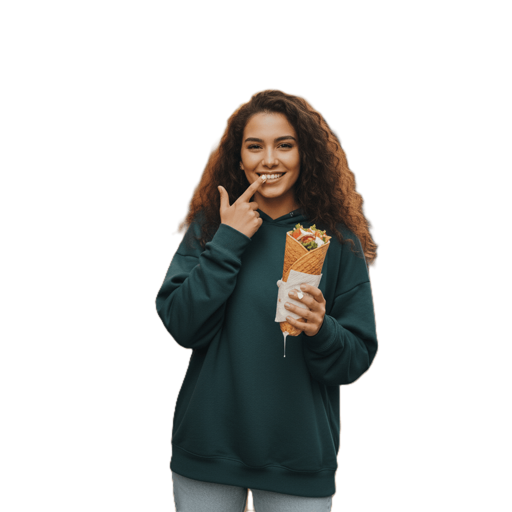 Doner Kebab recién preparado en Barrio del Pilar