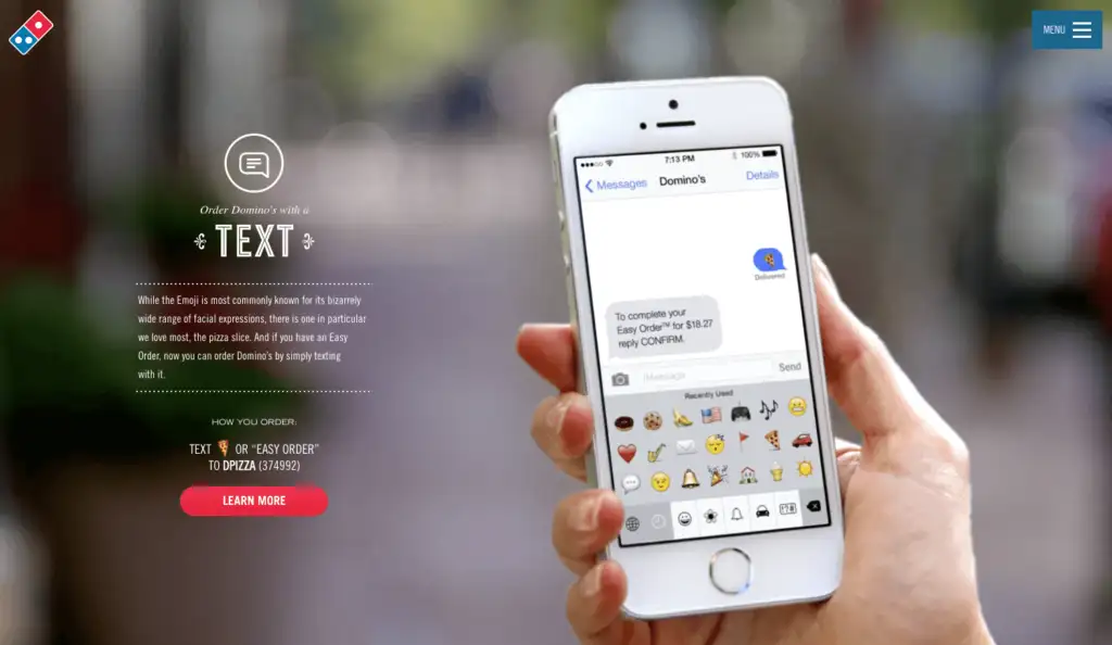 ordering with emojis