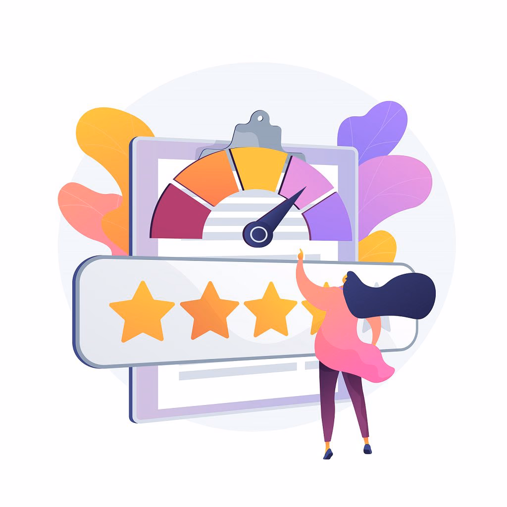 image showing happy customer giving a 5-star review