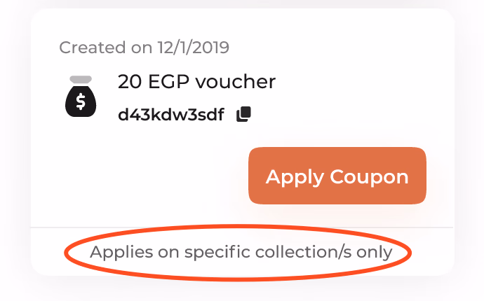 product discount applies on specific collections