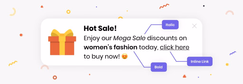 in-app messaging sample with customization