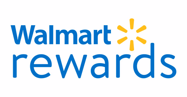 Walmart Rewards logo in blue with sunburst asterisk.