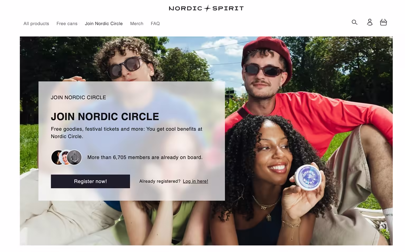 Three friends outside invite you to join the Nordic Circle and register for benefits.