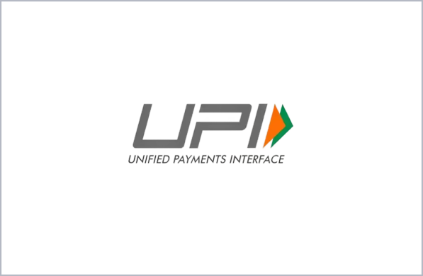 UPI logo with green and orange arrow and text Unified Payments Interface underneath.