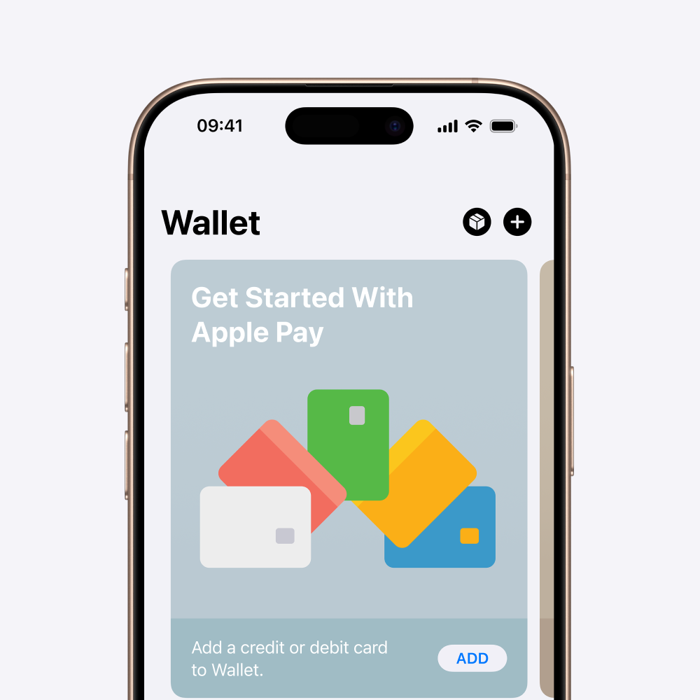 iPhone screen showing the Wallet app to add a bank card to Apple Pay.